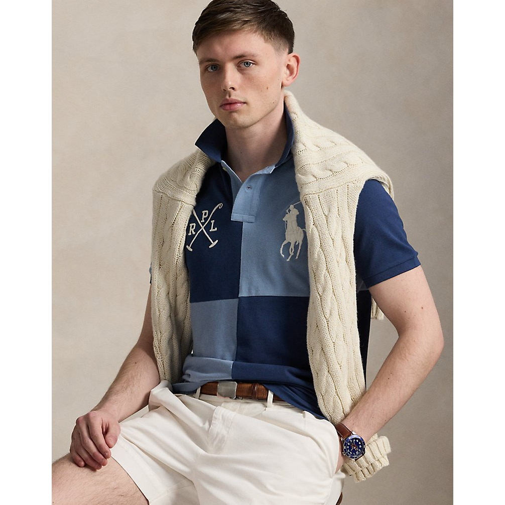 'Custom Slim Fit Big Pony Mesh Polo Shirt' pour Hommes