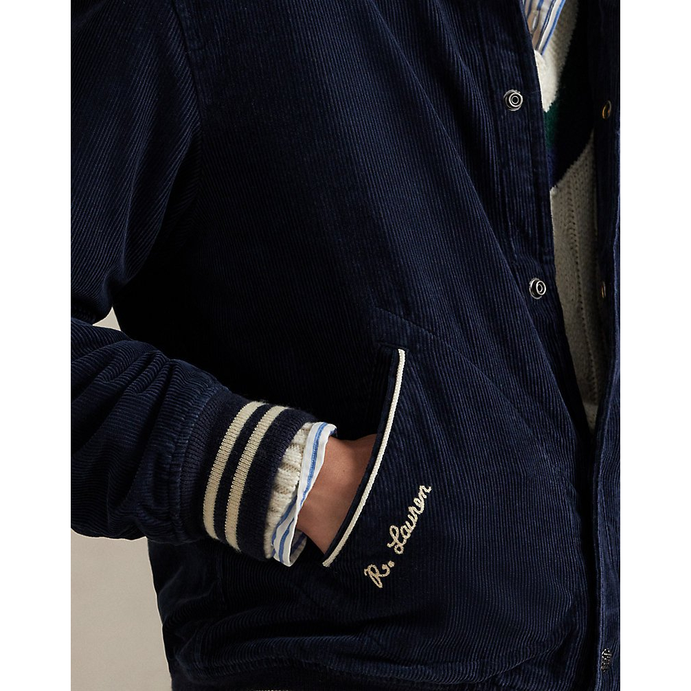'Corduroy Letter Jacket' pour Hommes