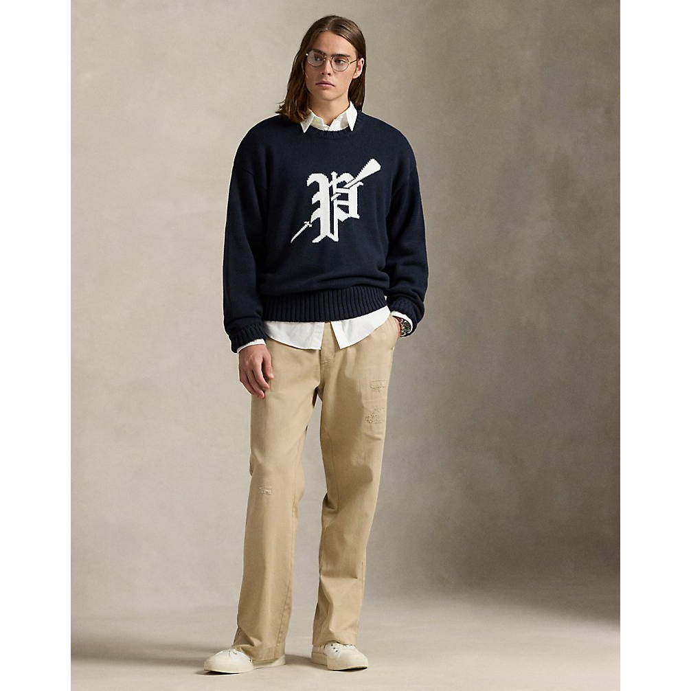 'Big Fit Logo-Intarsia Cotton Sweater' pour Hommes