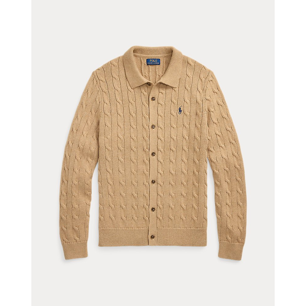 'Cable-Knit Cotton Cardigan' pour Hommes