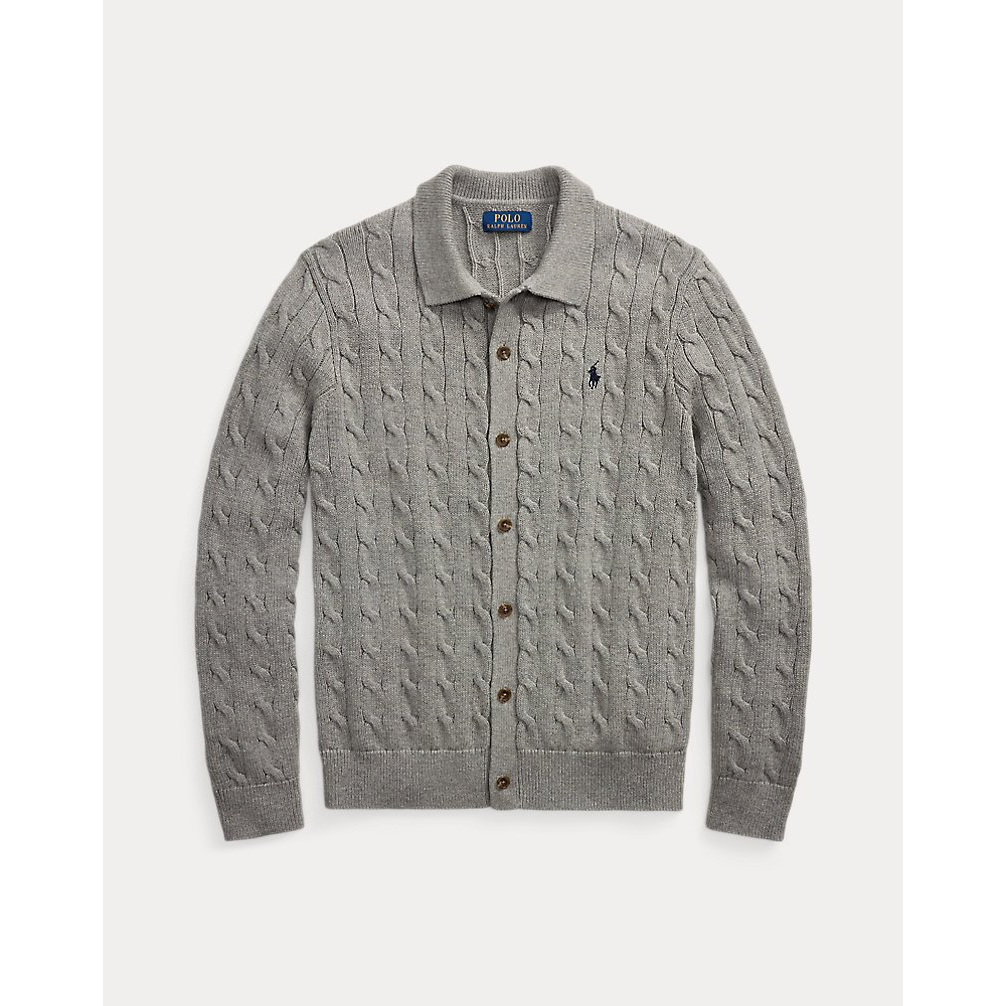 'Cable-Knit Cotton Cardigan' pour Hommes