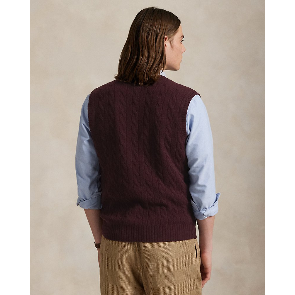 'Cable-Knit Wool-Cashmere Sweater Vest' pour Hommes