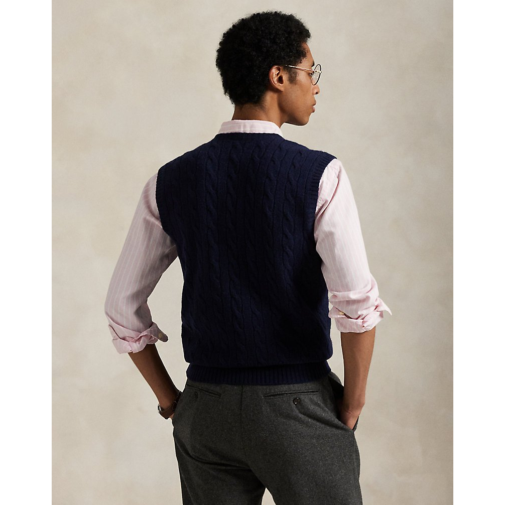 'Cable-Knit Wool-Cashmere Sweater Vest' pour Hommes