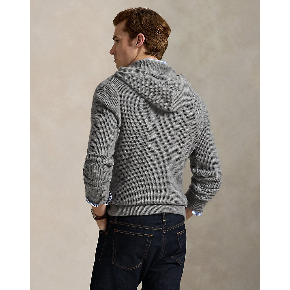 Men's 'Textured Wool-Cotton Hooded Sweater'