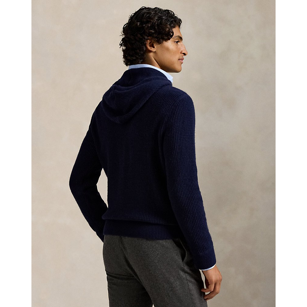 Men's 'Textured Wool-Cotton Hooded Sweater'