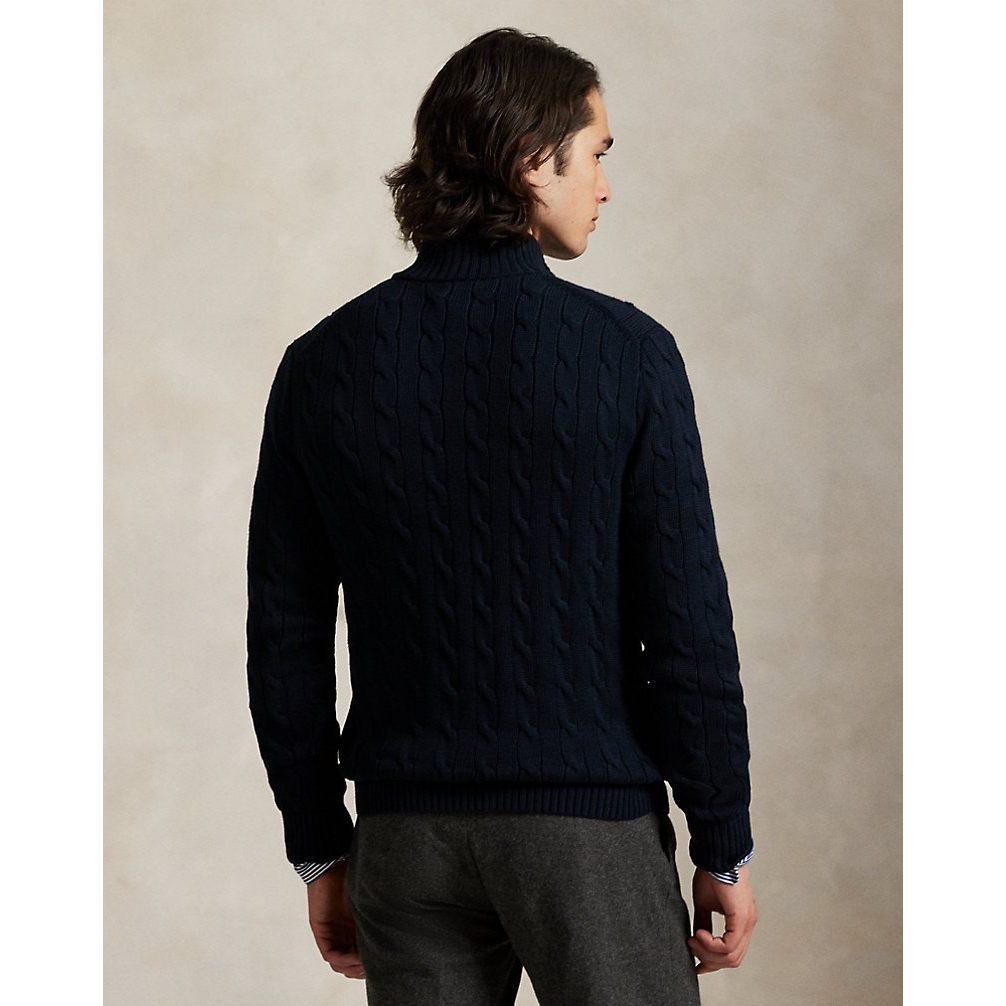 'Cable-Knit Cotton Full-Zip Sweater' pour Hommes