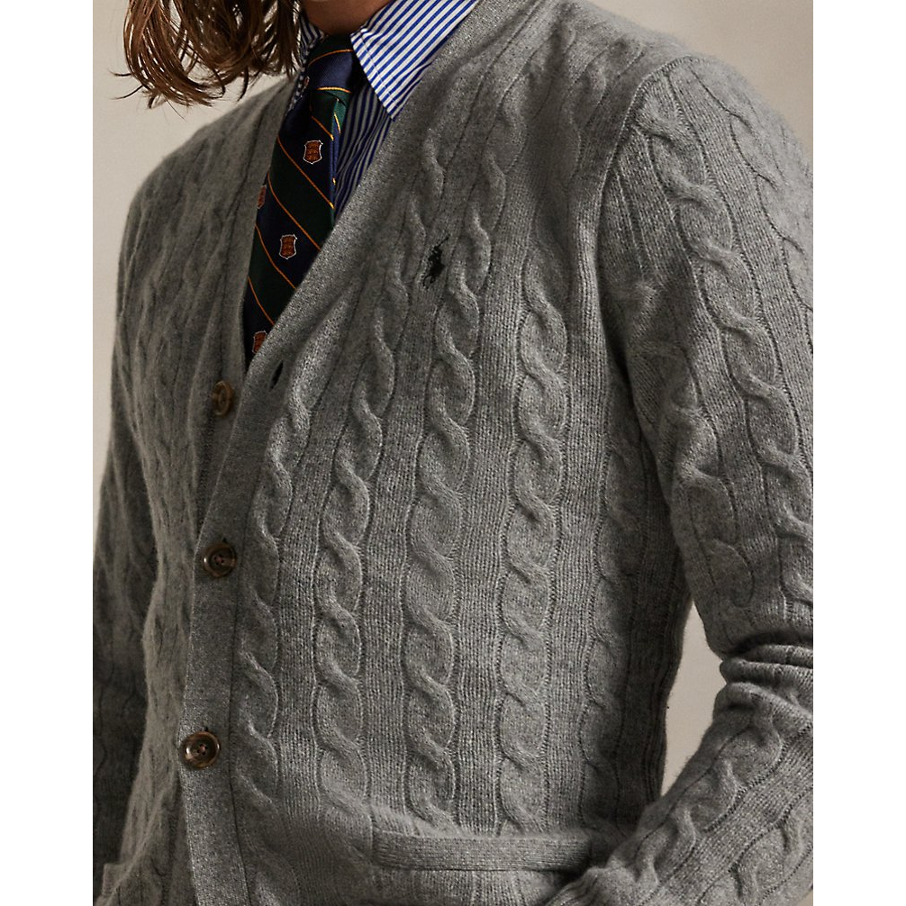 'Cable-Knit Wool-Cashmere Cardigan' pour Hommes