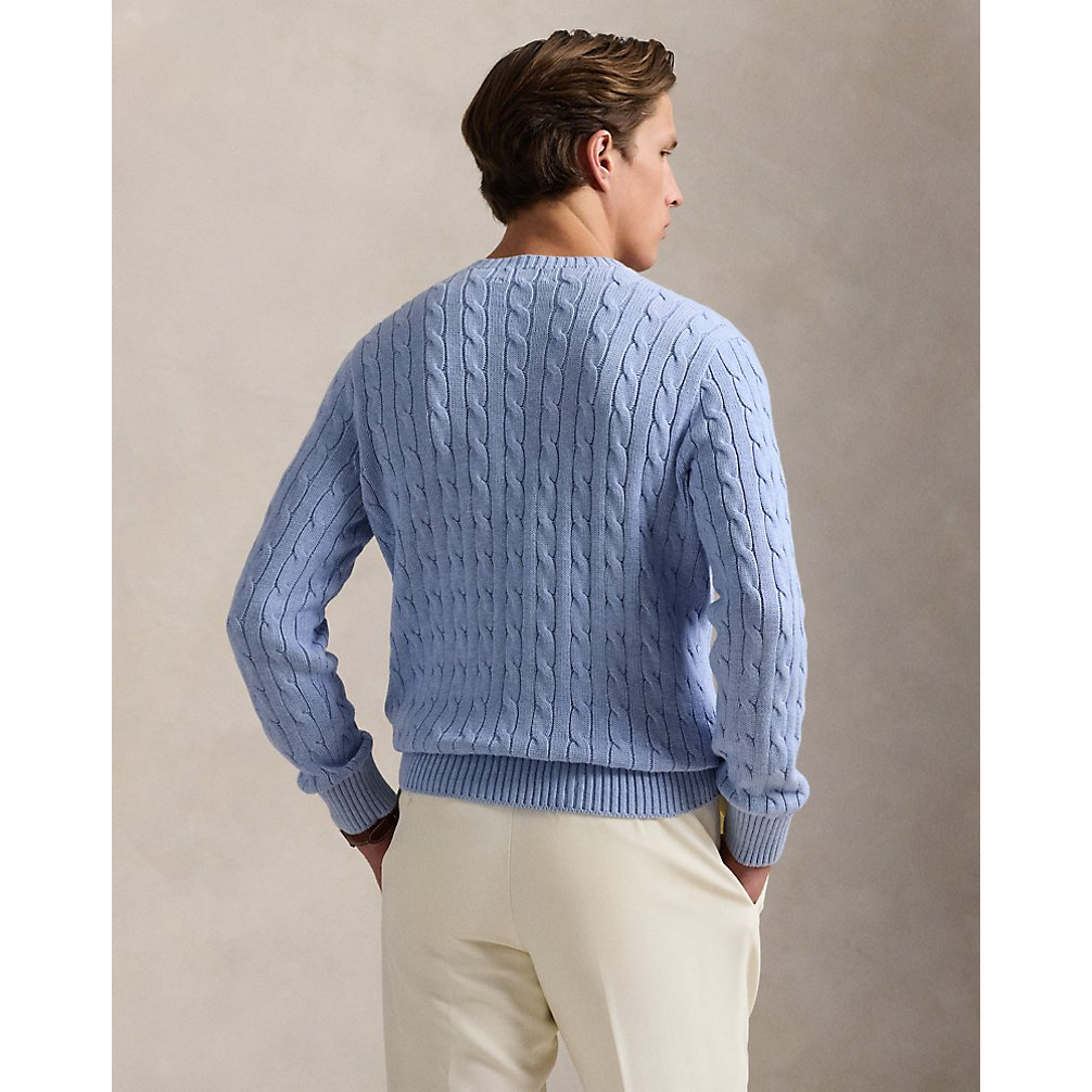 'Cable-Knit Cotton Crewneck Sweater' pour Hommes