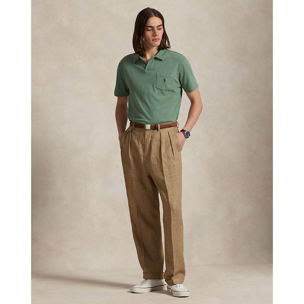 'Standard Fit Cotton-Linen Polo Shirt' pour Hommes