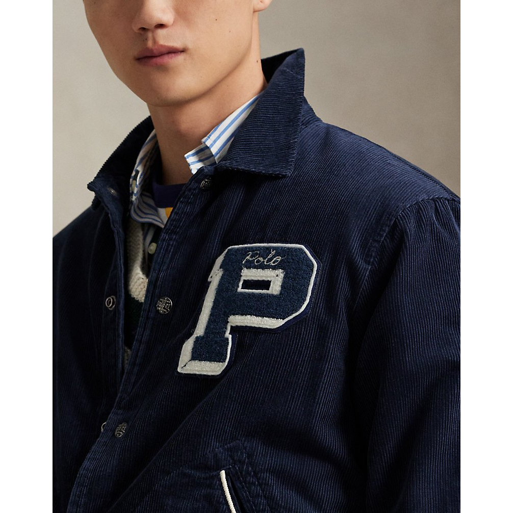 'Corduroy Letter Jacket' pour Hommes
