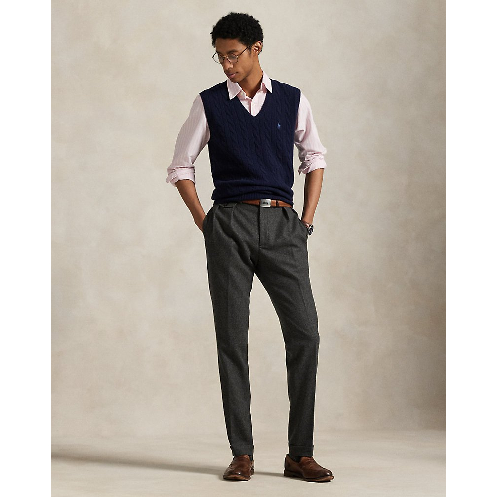 'Cable-Knit Wool-Cashmere Sweater Vest' pour Hommes