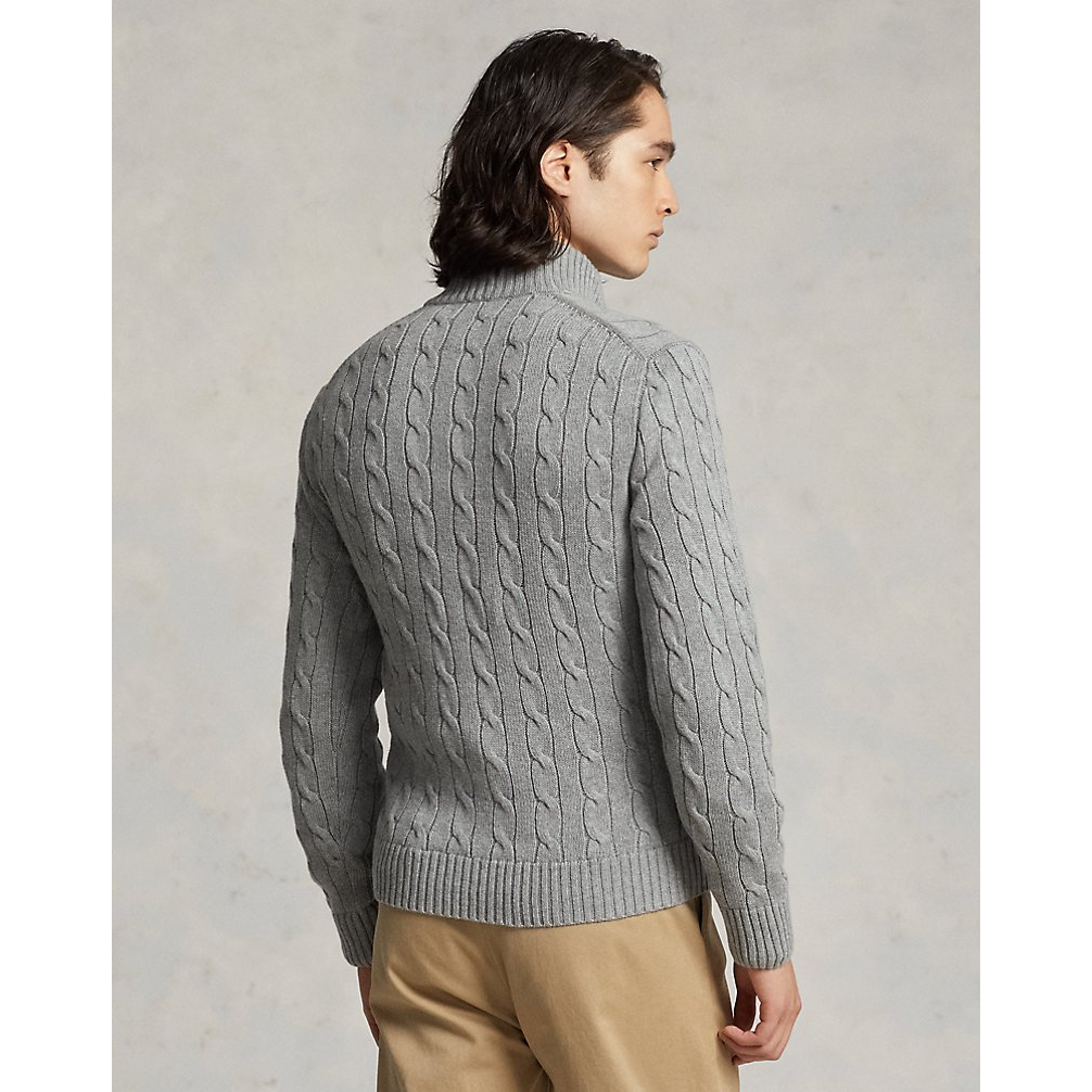 'Cable-Knit Cotton Full-Zip Sweater' pour Hommes