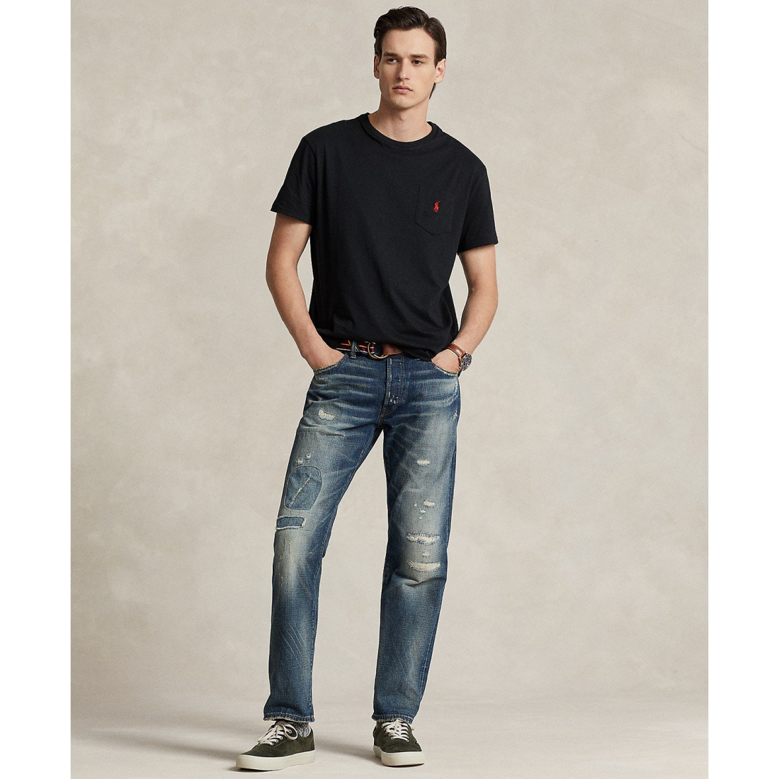 'Classic-Fit Crewneck Pocket T-Shirt' pour Hommes