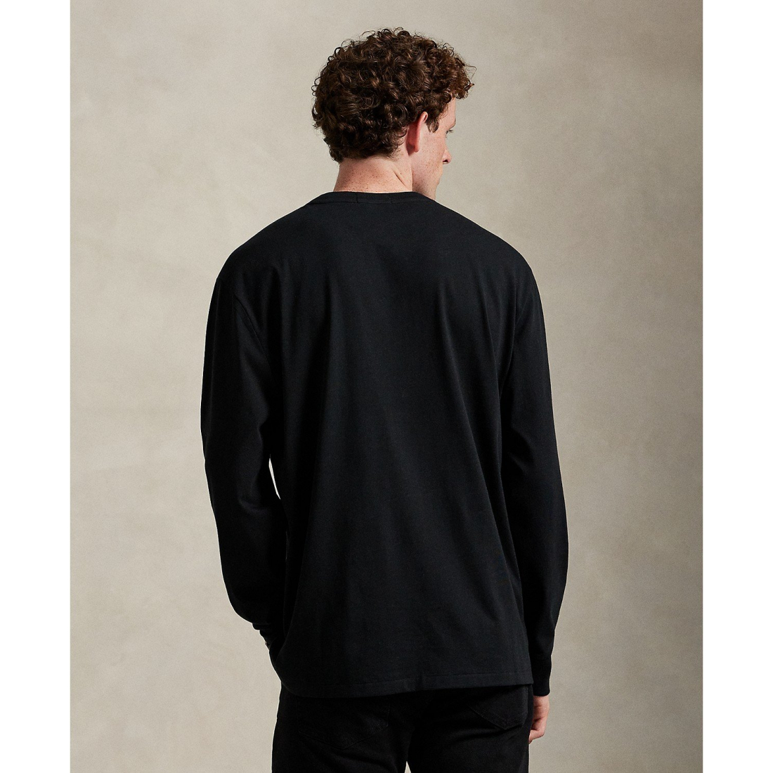 'Long-Sleeve Plaid-Logo Applique T-Shirt' pour Hommes