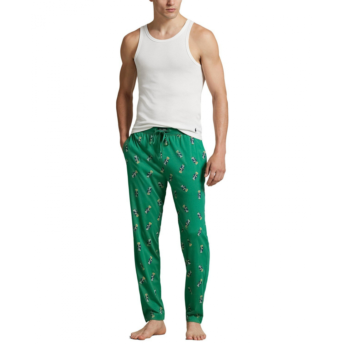 'Rib Waistband Knit Bear Pajama Pants' pour Hommes