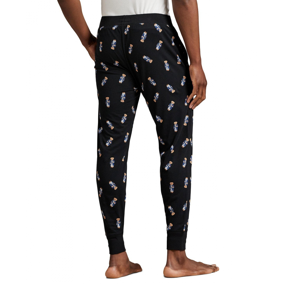'Rib Waistband Knit Bear Pajama Jogger Pants' pour Hommes