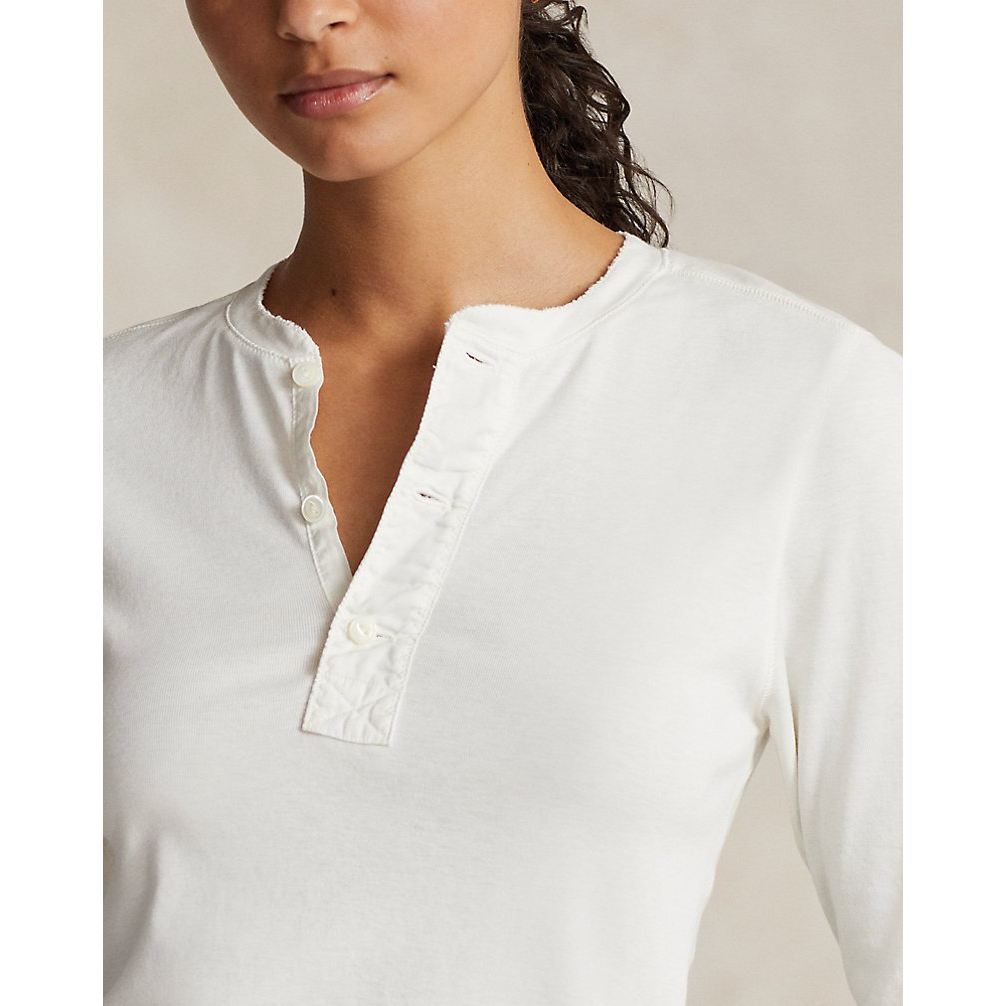 'Cotton Henley Shirt' pour Femmes