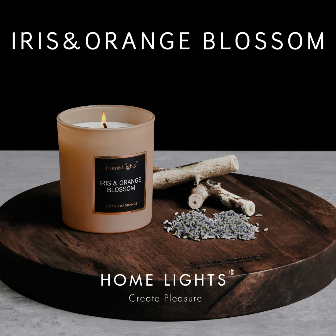 'Iris & Orange Blossom' Scented Candle - 215 g