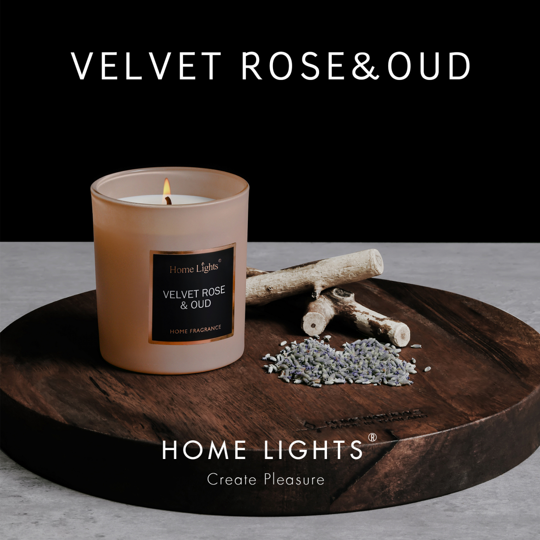 Bougie parfumée 'Velvet Rose & Oud' - 215 g