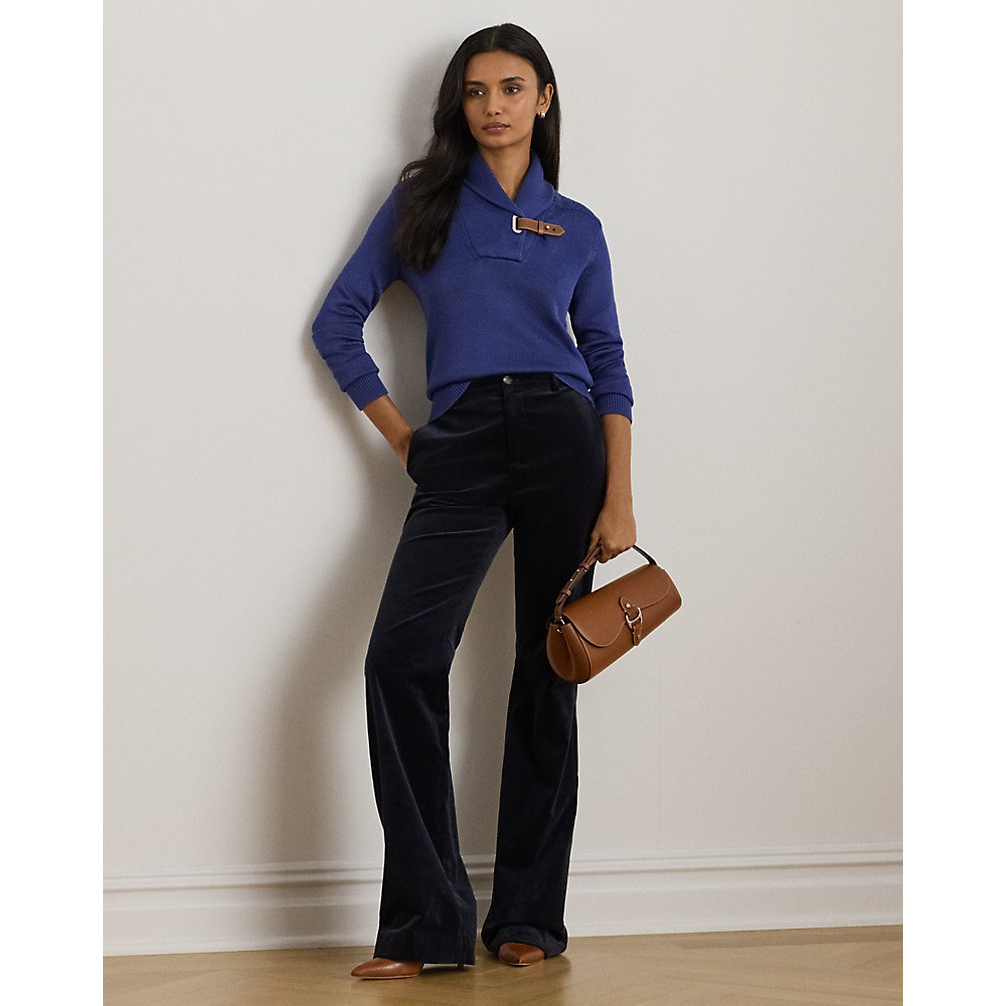 'Buckle-Trim Cotton-Blend Sweater' pour Femmes