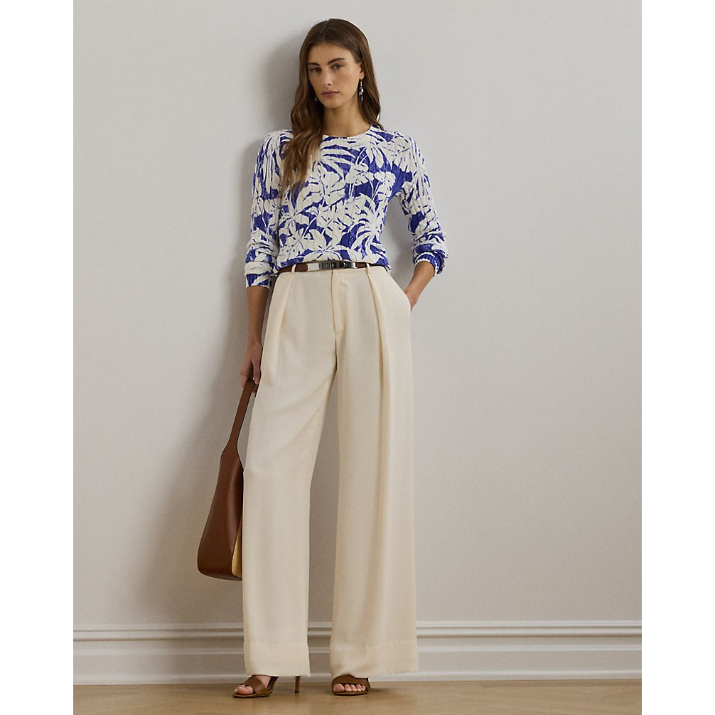 'Print Cable-Knit Cotton Sweater' pour Femmes