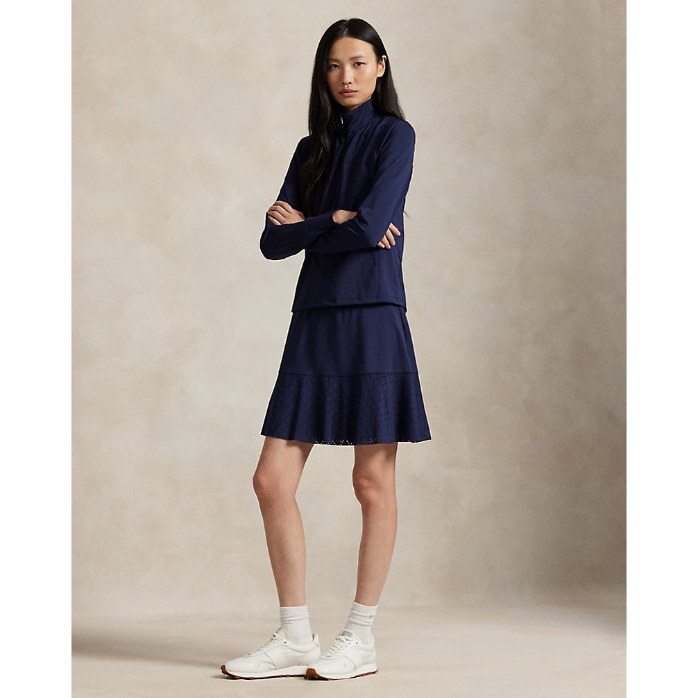 'Eyelet-Panel Interlock Quarter-Zip' pour Femmes