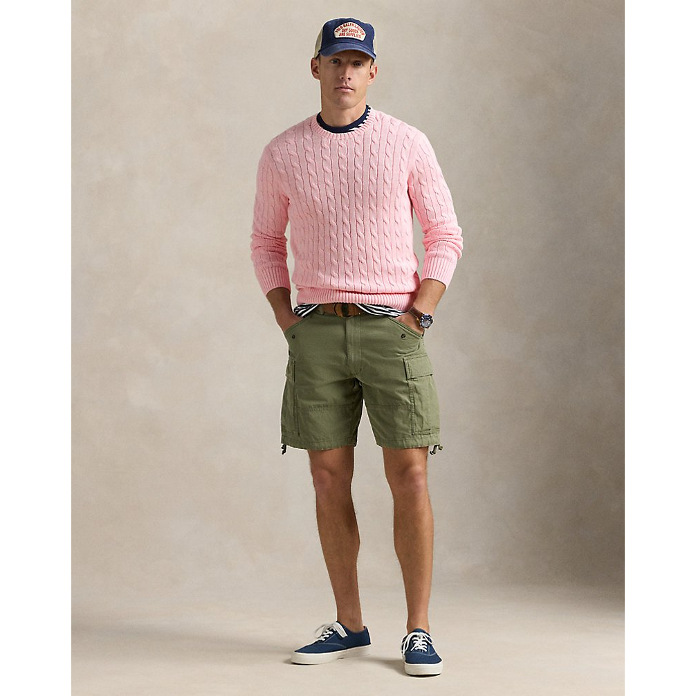 'Cable-Knit Cotton Crewneck Sweater' pour Hommes