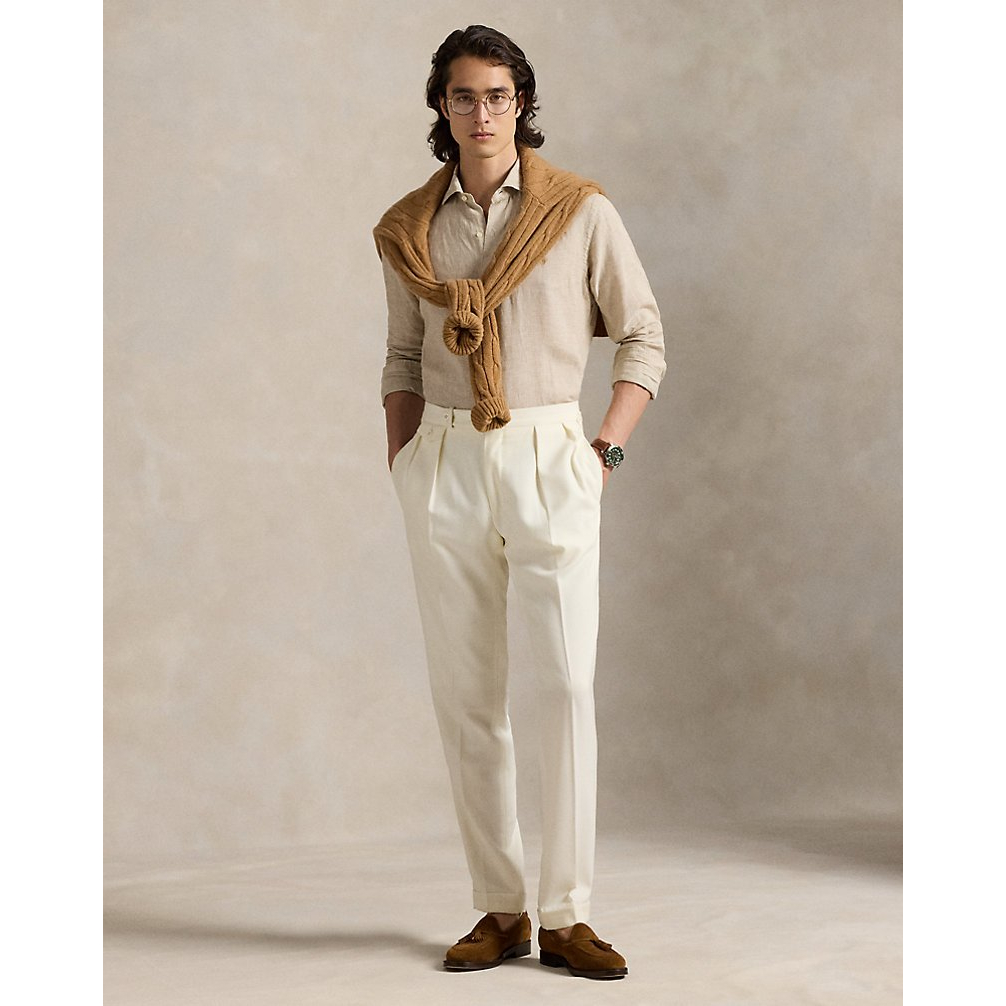 'Classic Fit Houndstooth Linen Shirt' pour Hommes