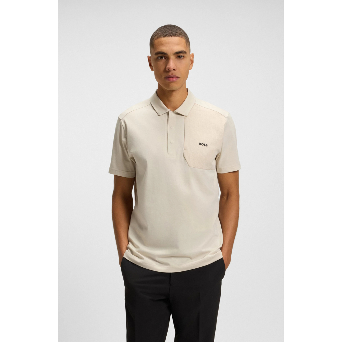 Men's 'Paddy Hopsack Paneling' Polo Shirt