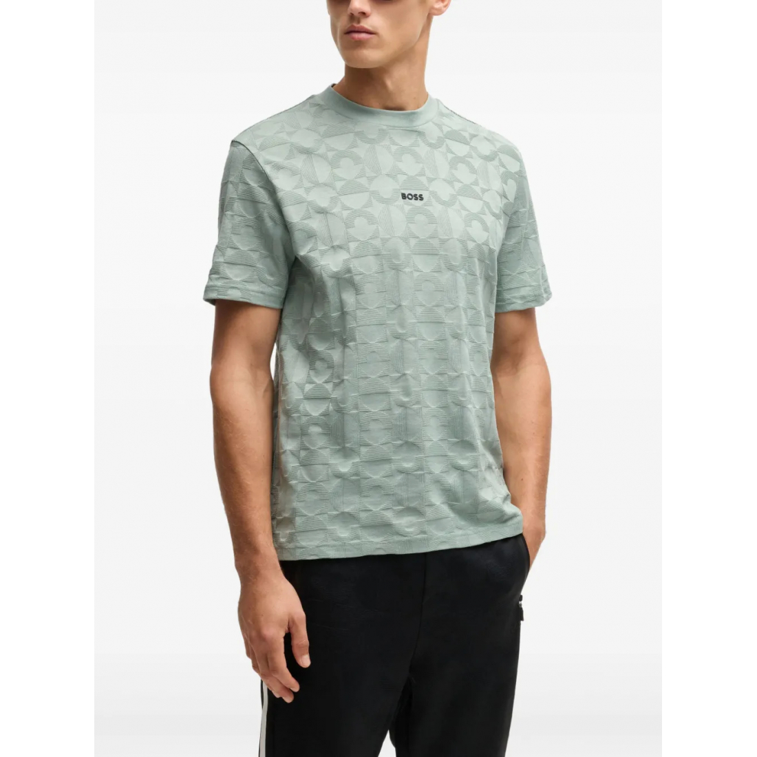 T-shirt 'Geometric Jacquard-Weave' pour Hommes