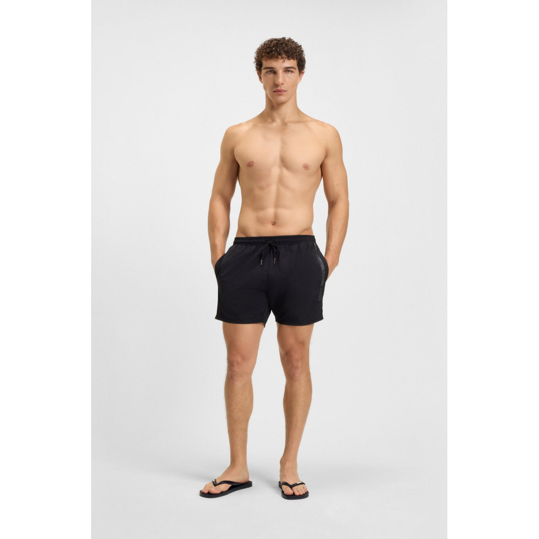 Chaussons 'Italian-Made Contrasting Logo Detail' pour Hommes