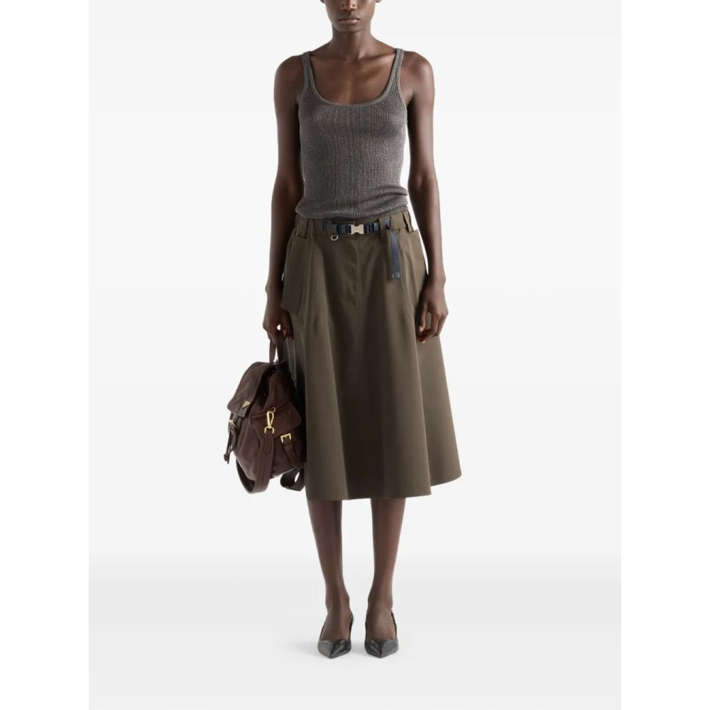 Women's 'Logo Belted' Midi Skirt