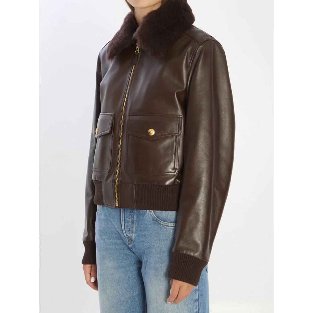 Veste en cuir 'Aviator' pour Femmes