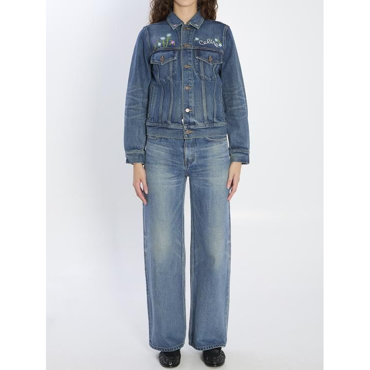 Veste en jeans 'Embroidered Trucker' pour Femmes