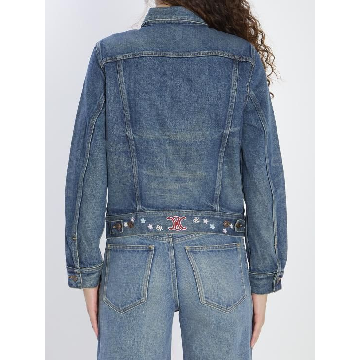 Veste en jeans 'Embroidered Trucker' pour Femmes
