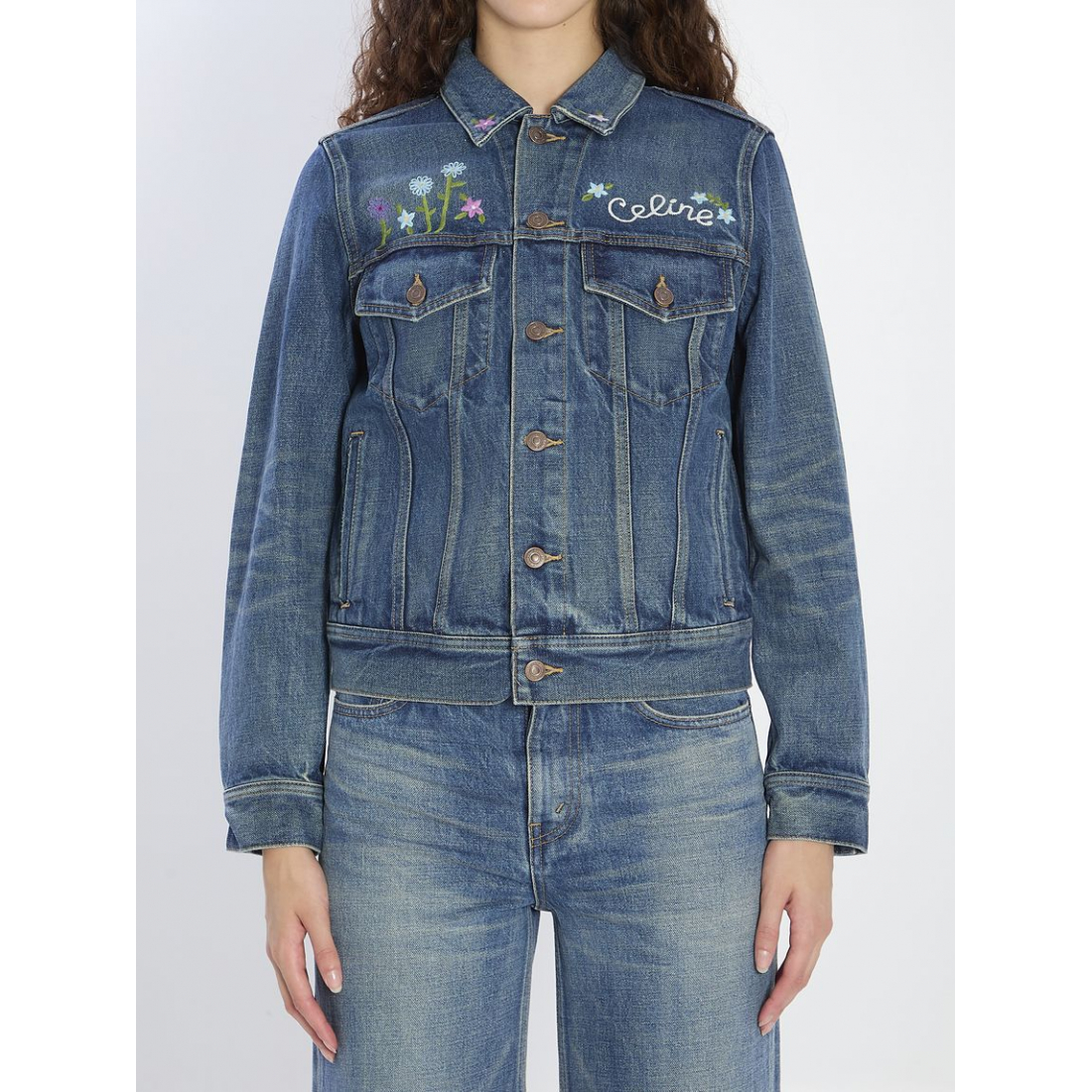 Veste en jeans 'Embroidered Trucker' pour Femmes