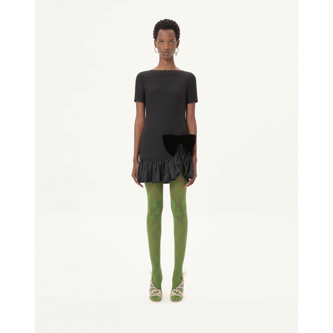 Women's 'Bow-Embellished Ruffled' Mini Dress