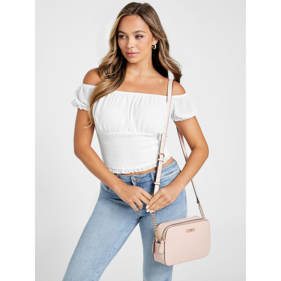 'Zakaria Debossed Logo Double-Zip Crossbody' pour Femmes