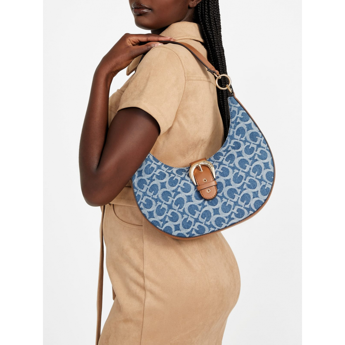 'Kaline Denim Logo Shoulder Bag' pour Femmes