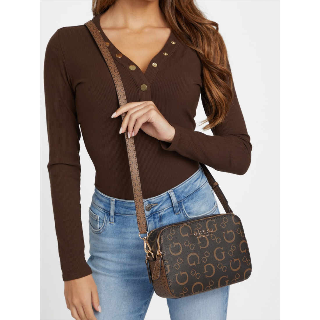 'Eldoria Enlarged Logo Camera Crossbody' pour Femmes