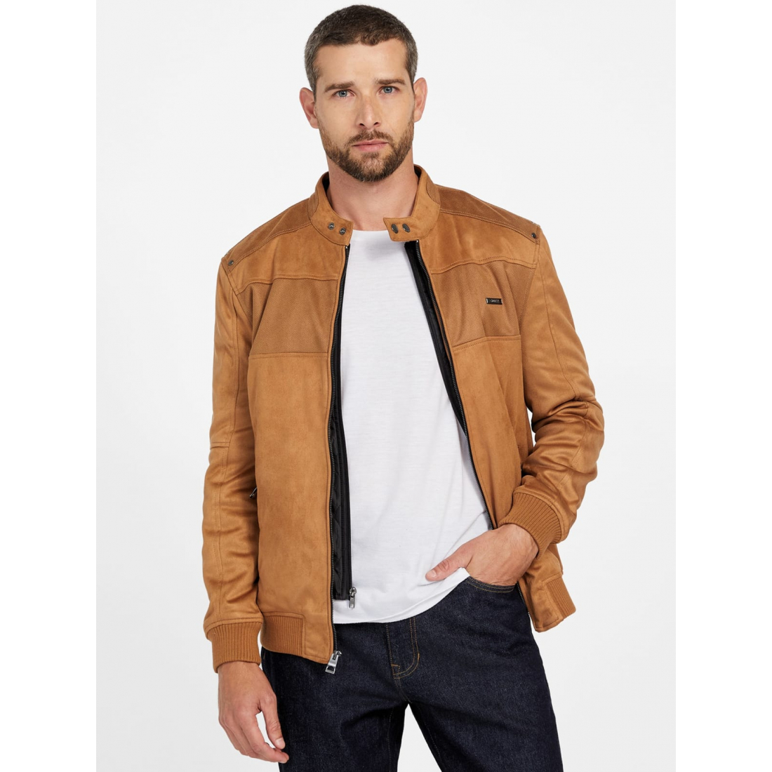 'Travis Faux-Suede Flight Jacket' pour Hommes