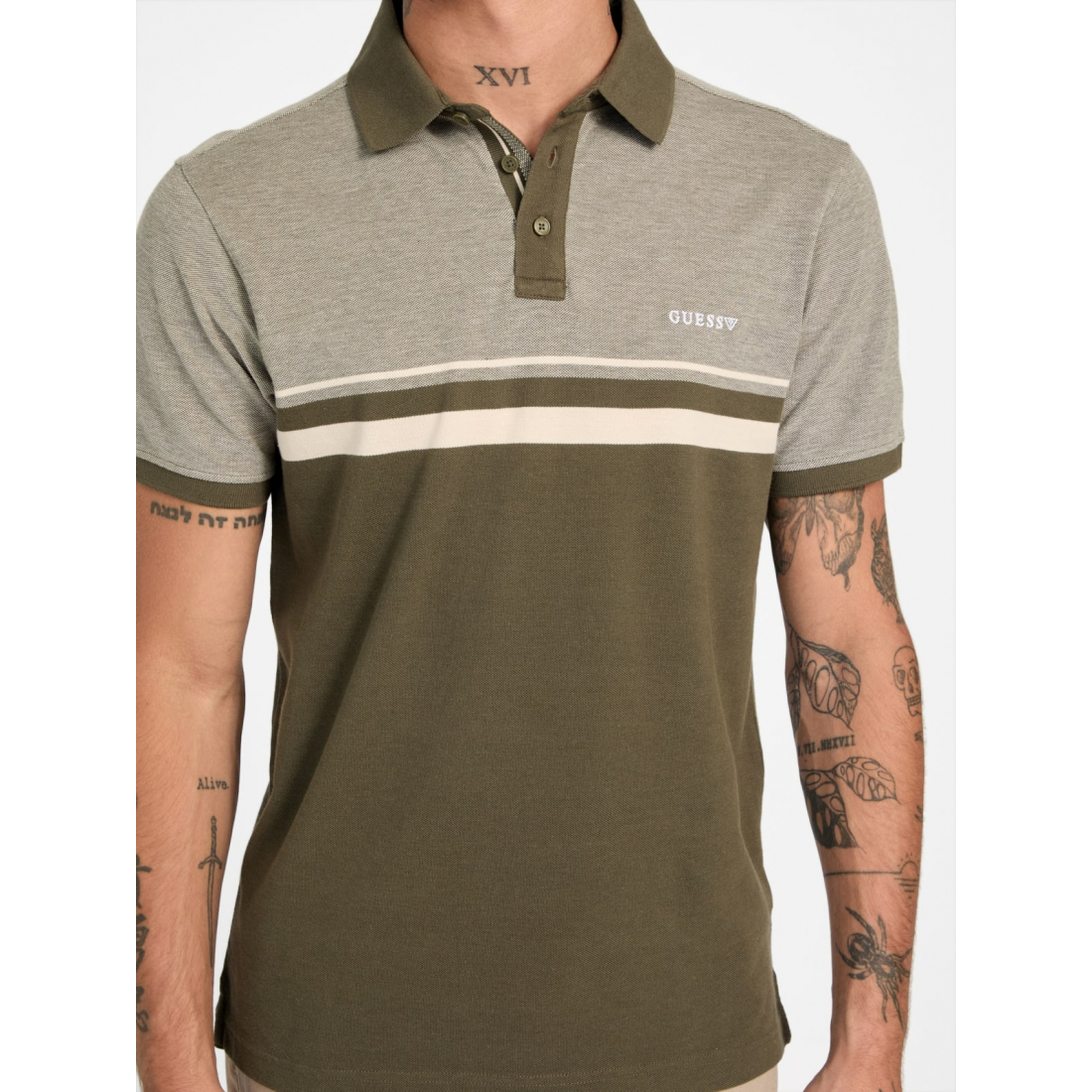 'Teo Color-Block Striped Polo' pour Hommes