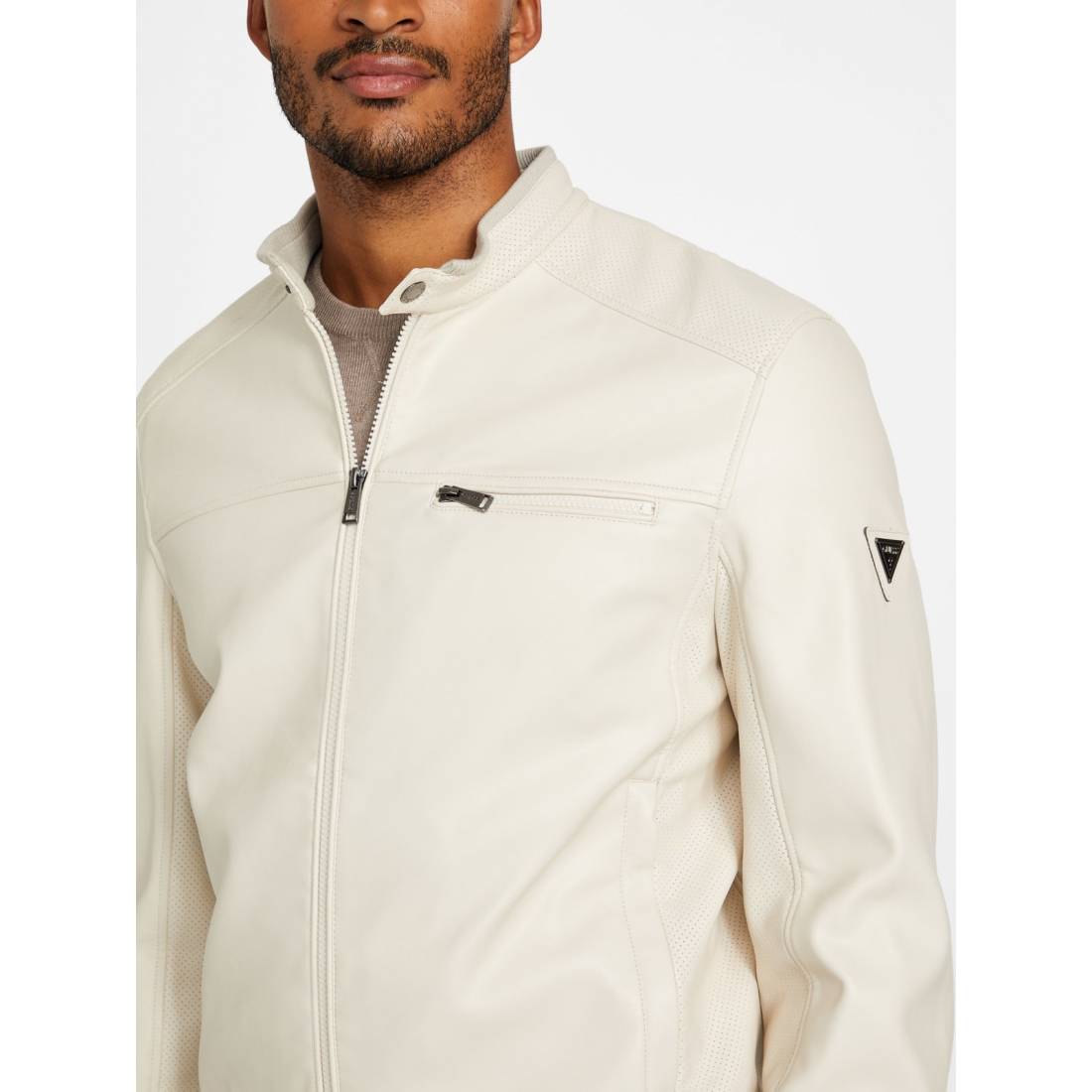 'Faris Faux-Leather Biker Jacket' für Herren