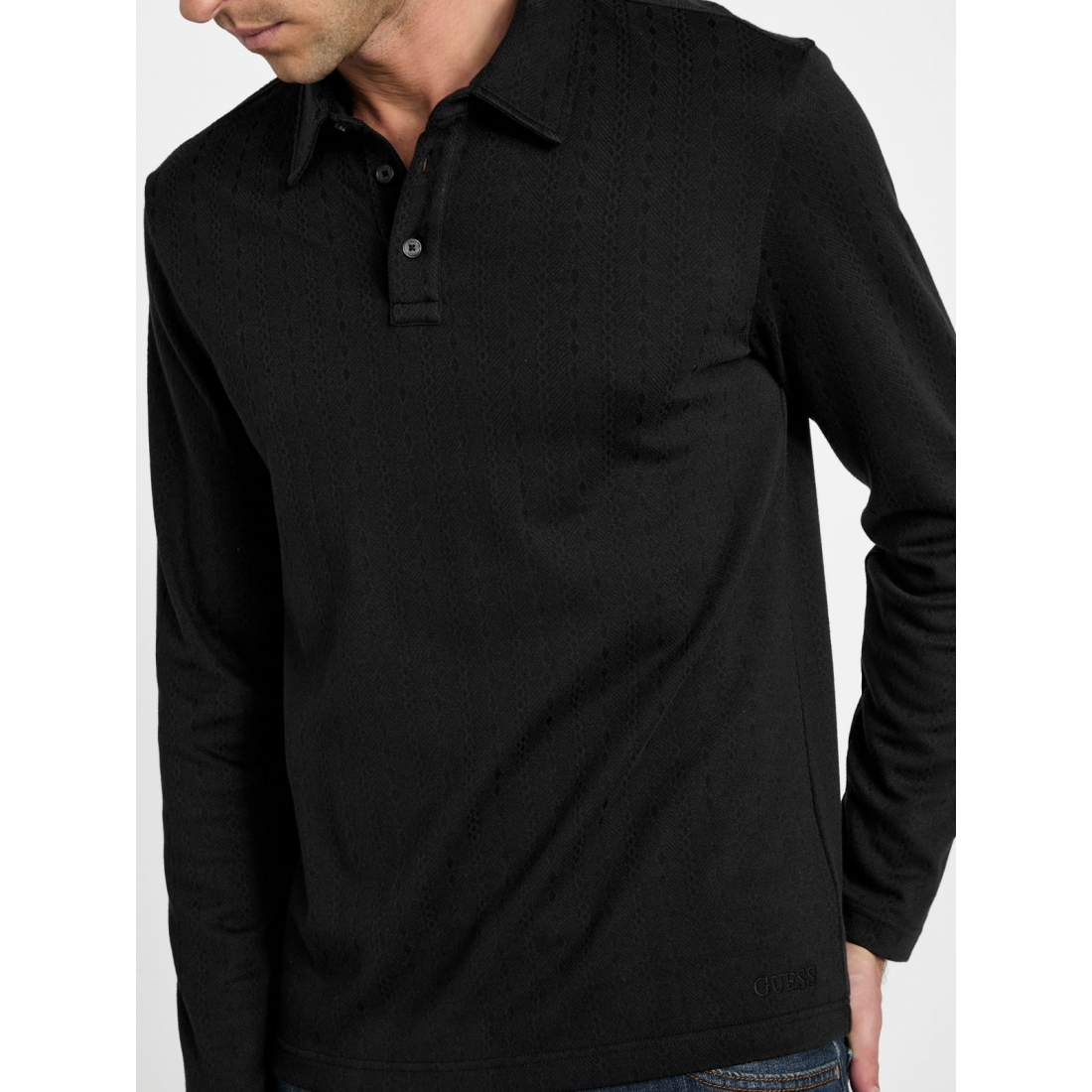 'Noel Jacquard Long-Sleeve Polo' pour Hommes