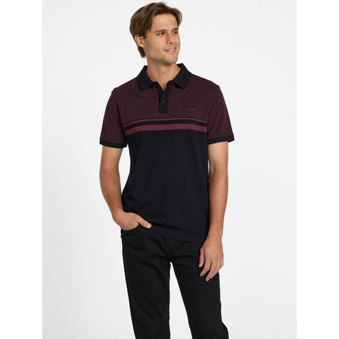 'Teo Color-Block Striped Polo' pour Hommes
