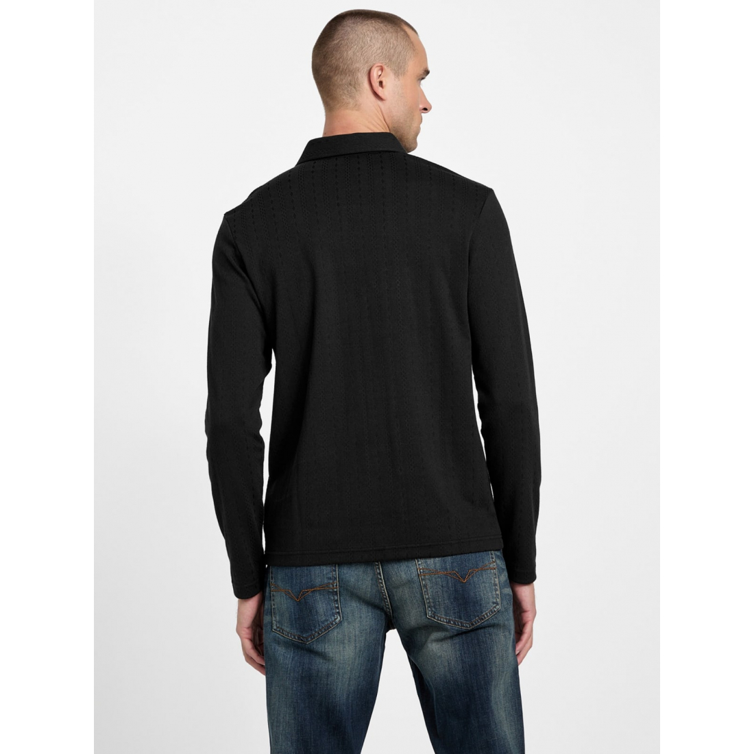 'Noel Jacquard Long-Sleeve Polo' pour Hommes