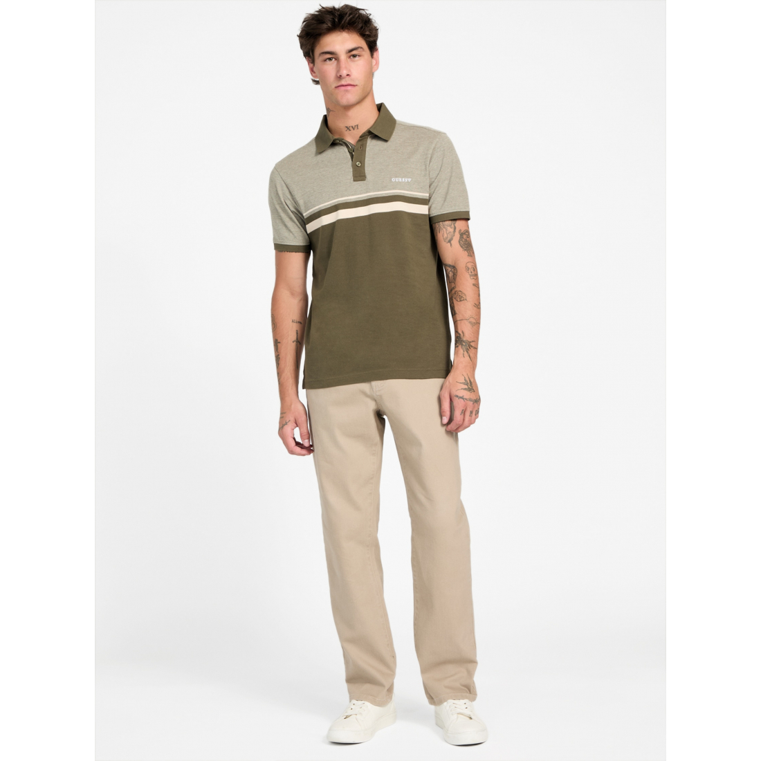 'Teo Color-Block Striped Polo' pour Hommes