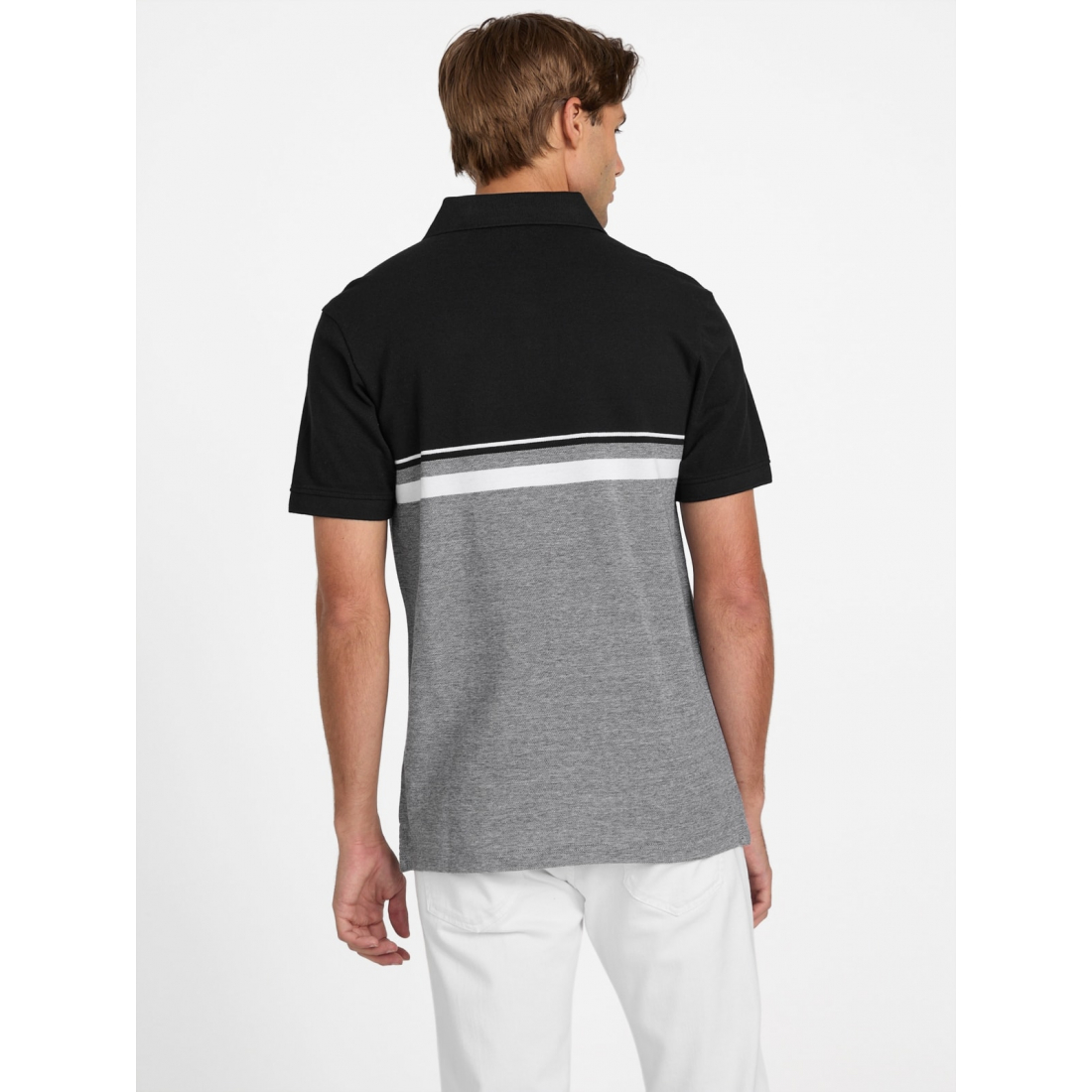'Teo Color-Block Striped Polo' pour Hommes