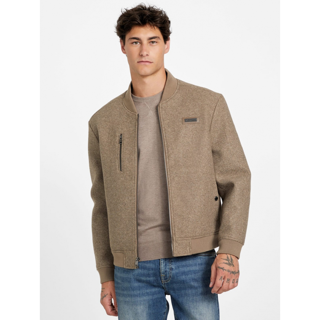 'Alonzo Full-Zip Biker Jacket' pour Hommes