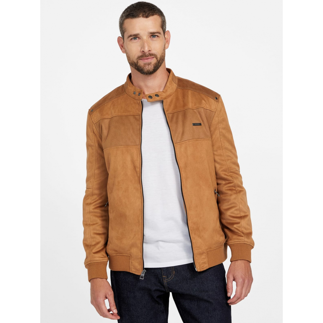 'Travis Faux-Suede Flight Jacket' pour Hommes